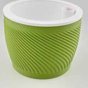Self Watering Planter with Water Level Gauge, Modern Spiral Pot with Hidden Reservoir, 3D Printed Original Design, 4 Colors