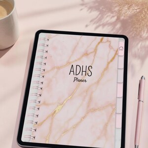 ADHD Digital Planner | Undated Daily & Weekly Planner for GoodNotes iPad | Self-Care, Finance and Fitness Tracker | Rose Gold PDF