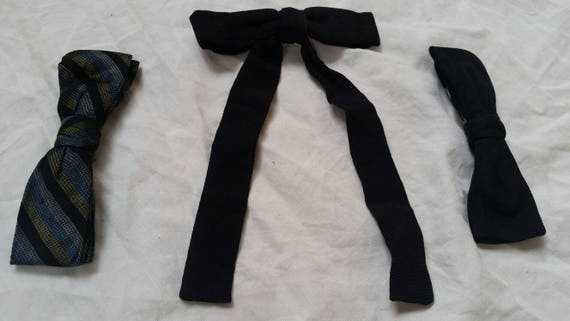 Three vintage bow ties , black bow ties , black a… - image 1
