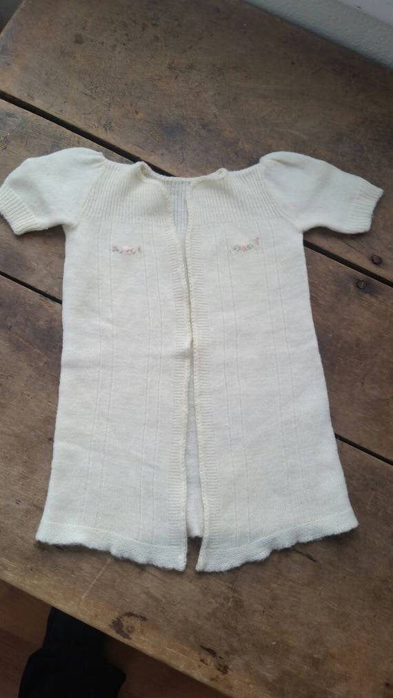 Antique handmade baby sweater , handmade baby girl