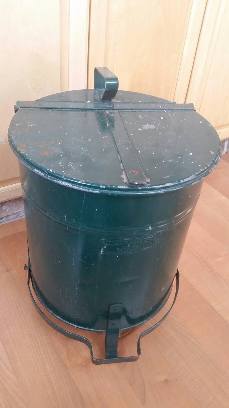 Vintage Underwriters Laboratories trash can industrial trash Etsy