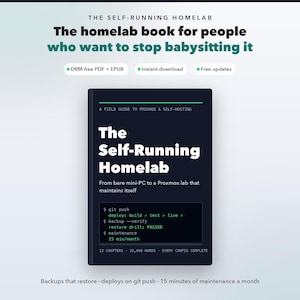 Handleiding voor een zelfbeheerd homelab | Proxmox, zelfhosting, automatisering (PDF + EPUB)