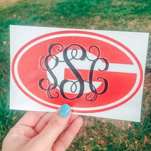 GLITTER Sic Em G Monogrammed Decal | Yeti Decal | Car Decal | Cup Decal | Yeti Cup Decal | Yeti Cooler Decal | Monogram Decal