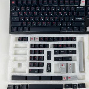 140pcs Arasaka Themed Keycap - Cyberpunk Keycap Set for Mechanical Keyboard, Gaming keyboard decor, Cherry Profile wiht PBT Material Keycap Set