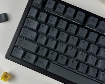 140 pcs Black Theme Keycap Set for Mechanical Keyboard, Simple Keycap Set for Gaming, Custom Keycaps, PBT Material