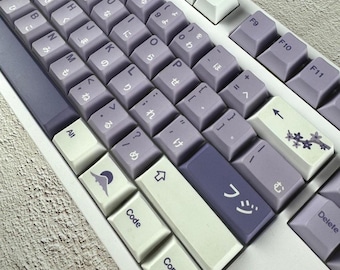 Purple Sakura Keycaps - Japanese Keycap set for Mechanical Keyboard, Cherry Profil wiht PBT Material