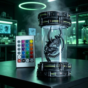 Xenomorph Specimen Jar LED Lamp, Alien Sci-Fi Desk Night Light Fan Gift