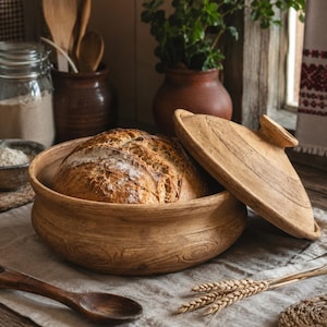 Terracotta Bread Baking Cloche with Lid, Sourdough Bread Baker, Milk Fired Clay Bread Pot, Handmade Rustic Bread Baker,