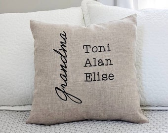 Grandkids Names, Grandmother Gift, Grandparent gift, Grandchildren Name Pillow, Mimi Gift, Mother's Day Gift for Grandma, Mimi Pillow Custom