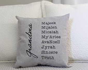 Mother's Day Gift for Grandmother, Grandmother pillow, Grandma gift with grandkids names, Grandchildren pillow, Grandma pillow, Grandparent