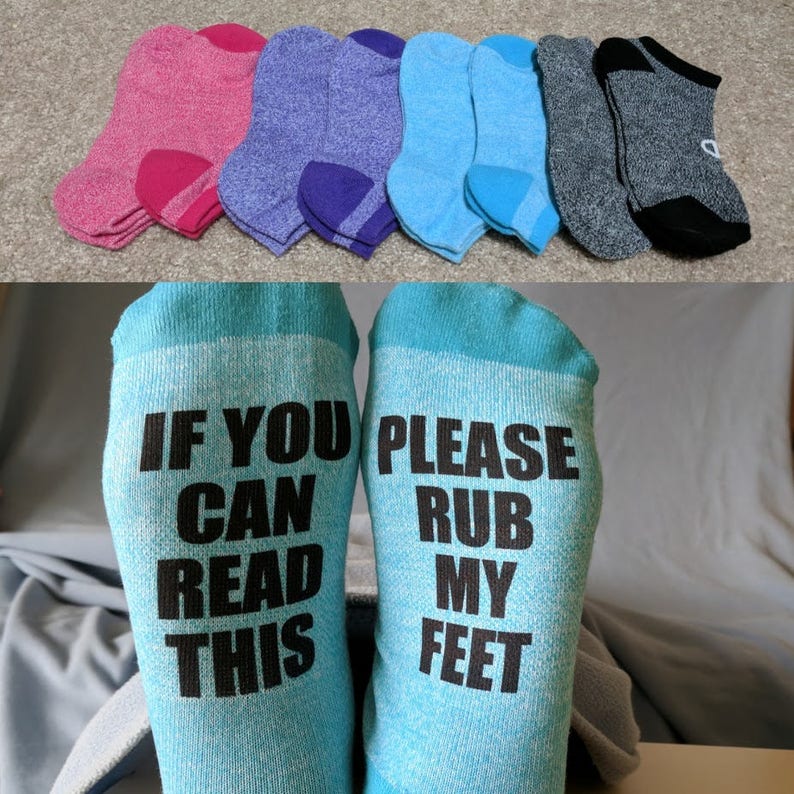 personalized socks funny socks Custom Socks Women/'s Gift Idea Set of 4-If You Can Read This rub my feet wine socks bring me wine