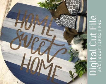 Home Sweet Home Hand Lettered SVG Digital Cut File - Home Sweet Home SVG - Home Sweet Home Cut File - Hand Lettered SVG