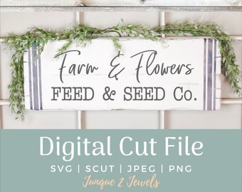 Farm and Flowers SVG Digital Cut File - Farm and Flowers SVG - Farm and Flowers Cut File - Farmhouse SVG - Farmhouse Cut File