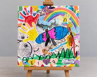 Custom Mini Children’s Artwork Collage | Personalized Kids Keepsake | Handmade Wall Decor