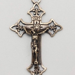 Openwork Fleur de Lis Catholic Rosary Crucifix