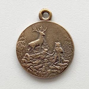St. Hubert Medal France Patron Saint Hunters Stag Conversation Confirmation Gift