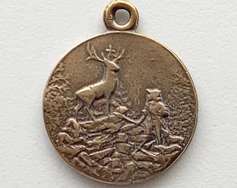 St. Hubert Medal France Patron Saint Hunters Stag Conversation Confirmation Gift