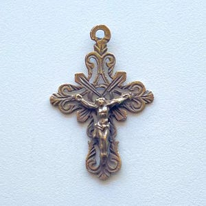 Small Elegant Crucifix Necklace Bracelet Catholic Jewelry Rosary Parts Supplies