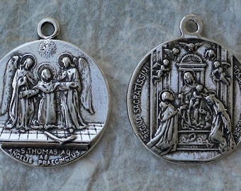 St. Thomas van Aquino Engelachtige Broederschapsmedaille Katholieke Rozenkrans Heilige Bevestiging Doopcadeau