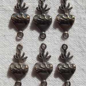 Bronze Sacred Heart Link Set of 6