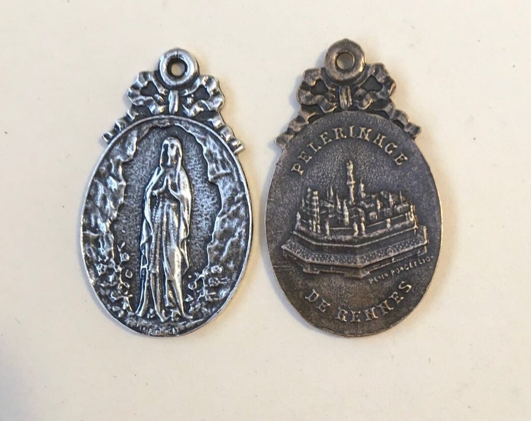 Our Lady of Lourdes Catholic Medal OL Mother Mary Blessed Virgin ...