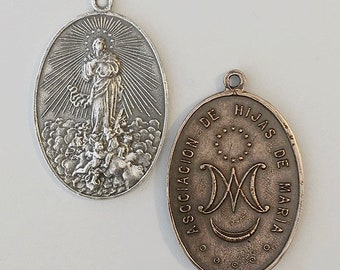 Gold Our Lady of Notre Dame Necklace: Virgin Mary Catholic Medal - Etsy