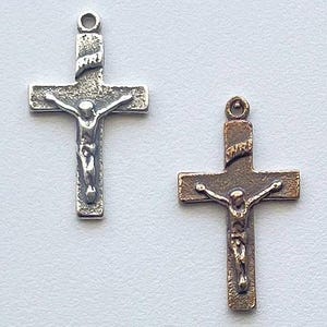 Tiny Crucifix Pocket Rosary Catholic Earrings Bracelet Necklace Jewelry