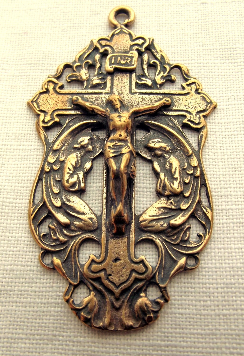 Bronze Crucifix with Angels