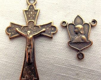 Bronze St. Joan of Arc Rosary Medal Set