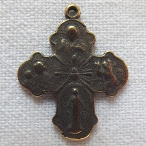 Bronze 4 Four Way Scapular Medal w Our Lady of Mt. Carmel VP217