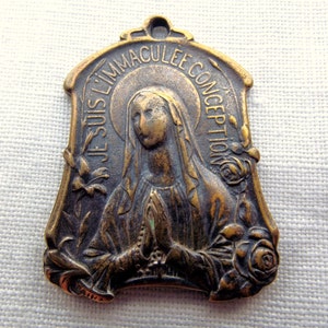 Bronze Medaillon Unserer Lieben Frau von der Unbefleckten Empfängnis