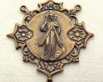 Centro de mesa de la Divina Misericordia Jesús Santa Faustina Rosario Medalla Coronilla