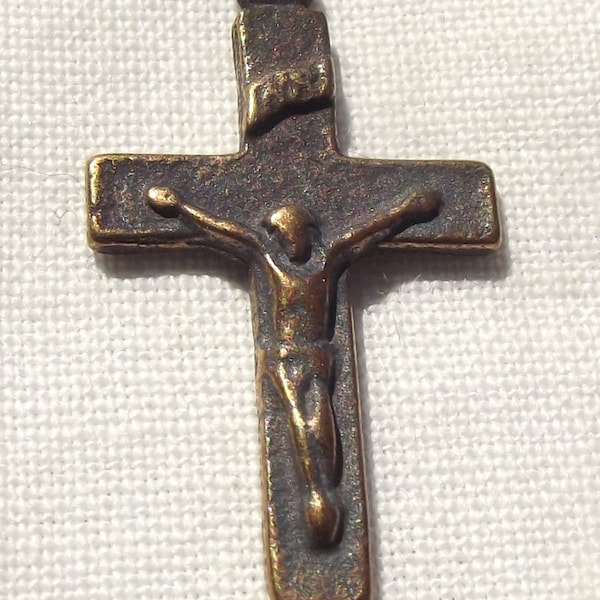 Bronze Tiny Crucifix