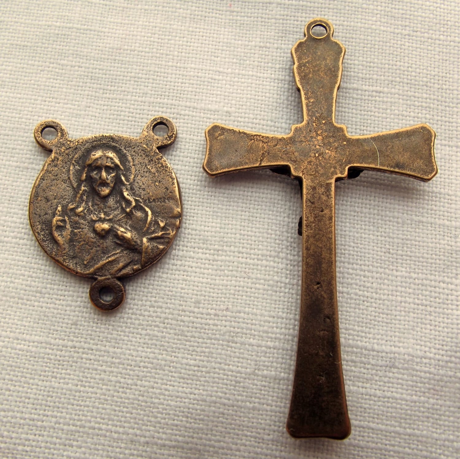 Bronze Our Lady of Fatima Center &amp; Crucifix Set - Etsy