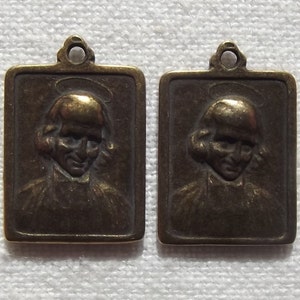 Bronze St. John Vianney and St. Philomena Medal Set