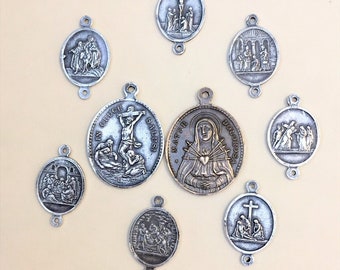 Our Lady of Sorrows Medal Set Sorrowful Mother Mater Dolorosa Catholic Rosary Supply Part