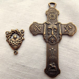 Holy Face & Crown of Thorns Rosary Chaplet Medal Set