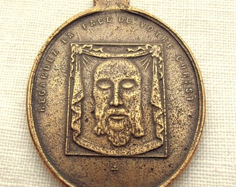 Our Lady of Sorrows W Veiled Holy Face of Jesus Medal, 7 Sorrows