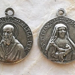 Medalla de San Francisco de Sales y San Francisco de Chantal Suministro de rosario católico Pieza VP610