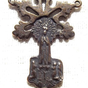 Our Lady of Fatima Rosary Centerpiece with Sacred Heart of Jesus Back Catholic Rosary Supply Part VP8321