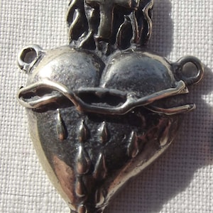 Sterling Sacred Heart Rosary Center Centerpiece Heart of Jesus