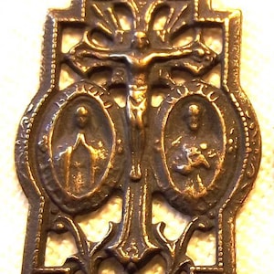 Bronze Crucifix with Blessed Virgin Mary and St. Joseph VP1251