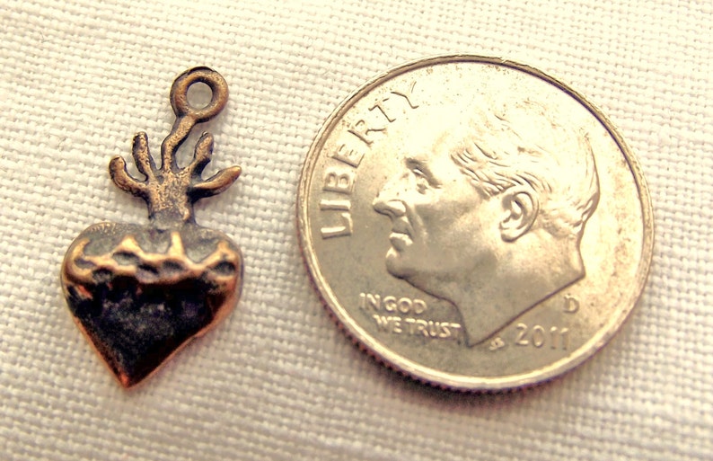 Bronze Sacred Heart Medal Etsy