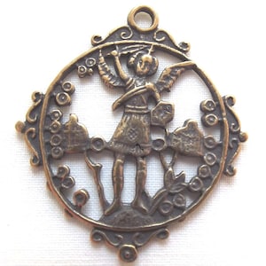 Bronze St. Saint Michael the Archangel Medal Paris 18C VP1074