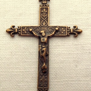 Bronze Fleur de Lis Crucifix