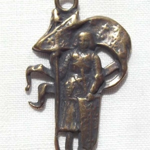 Bronze St. Jeanne d&#39;Arc Medaille mit Banner VP1061