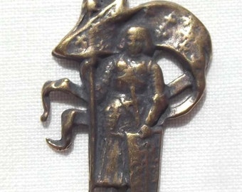 Bronze St. Saint Joan of Arc Medal with Banner VP1061