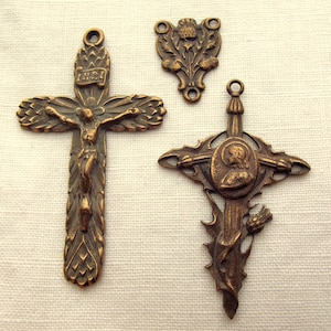 Bronze Distel St. Jeanne d&#39; Arc Rosenkranz Set