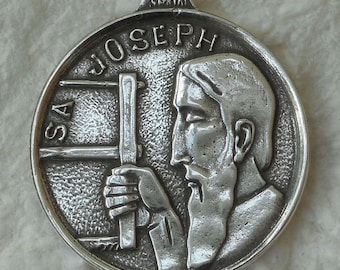 St Saint Joseph the Worker Katholieke heilige medaille rozenkrans ketting
