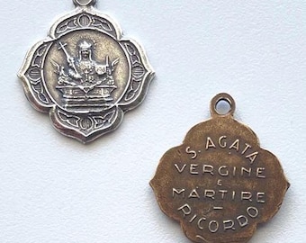 St. Agatha Medal Catholic Confirmation Saint Medal Necklace